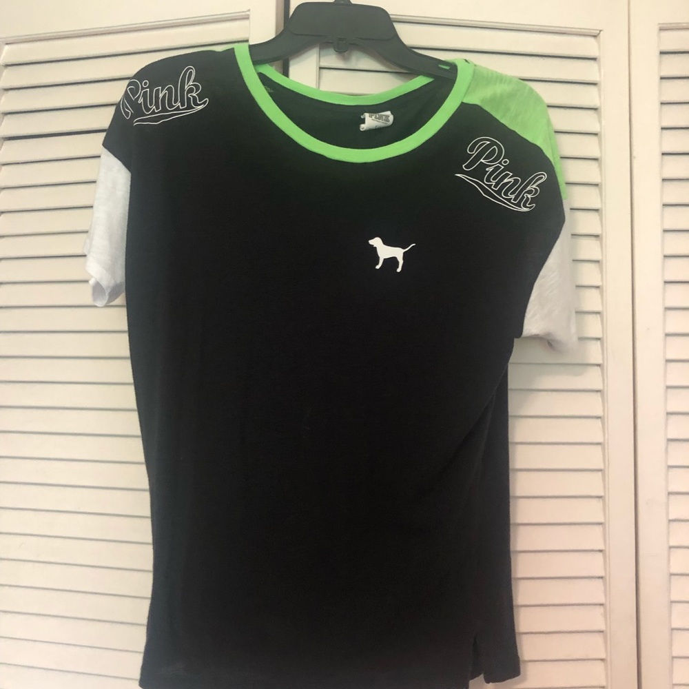 VS PINK black & neon green comfy top!